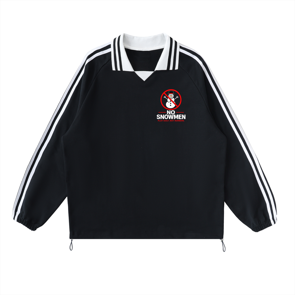 Contrast Striped Lapel Collar Sweatshirt