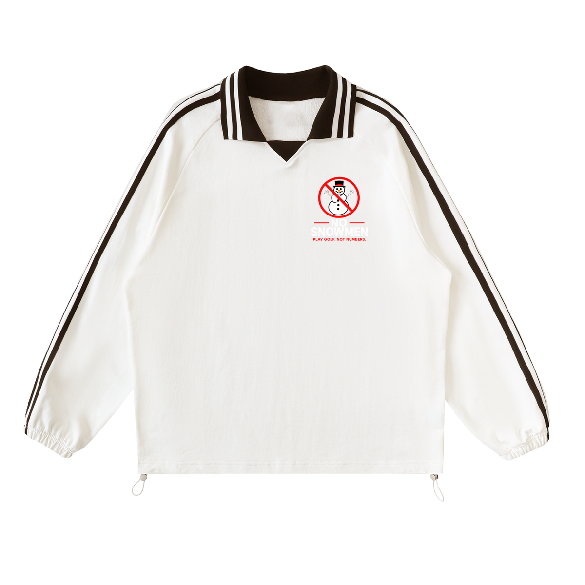 Contrast Striped Lapel Collar Sweatshirt