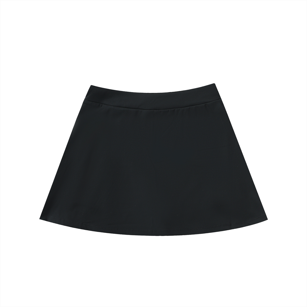 High-Waist Pocketed A-Line Skirt
