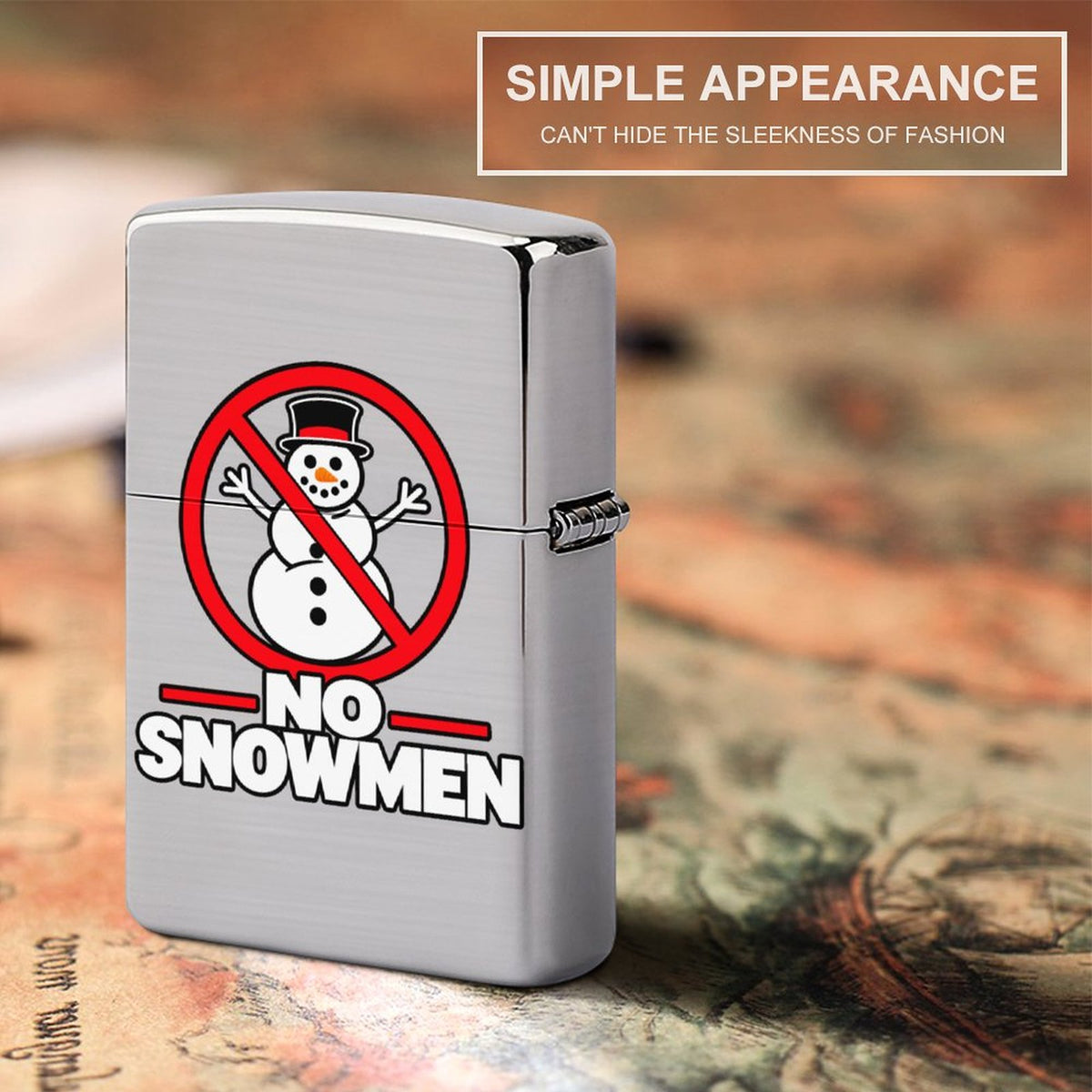 No Snowmen Signature Metal Lighter Cover