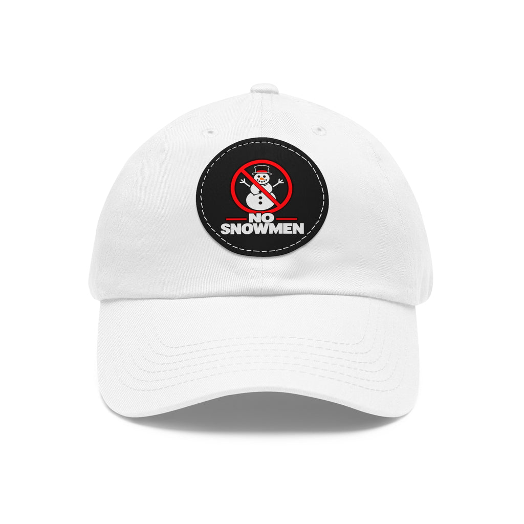 Dad Hat — 'No Snowmen' Round Leather Patch Cap
