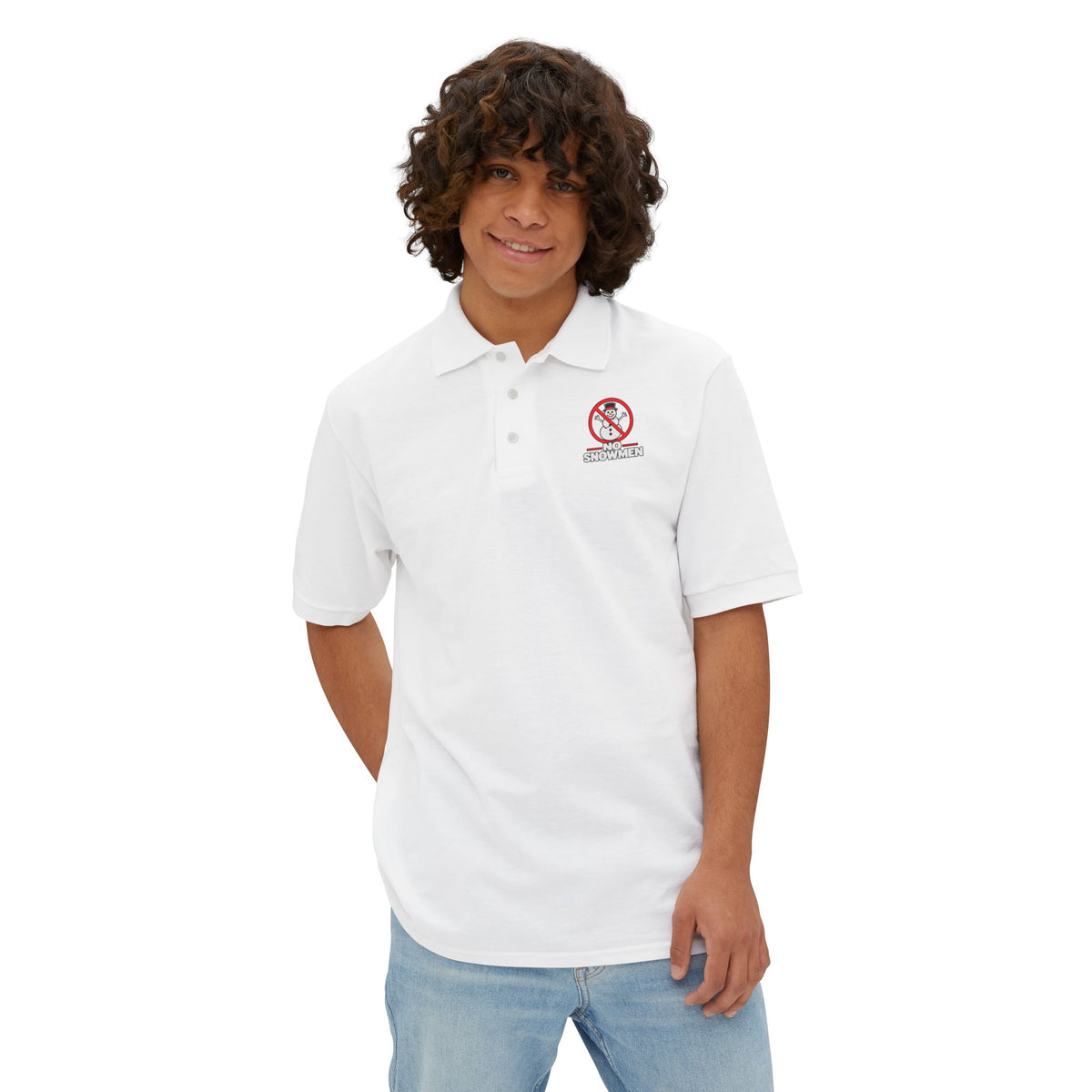 Men's Polo — 'No Snowmen' Golf/Resort Performance Polo