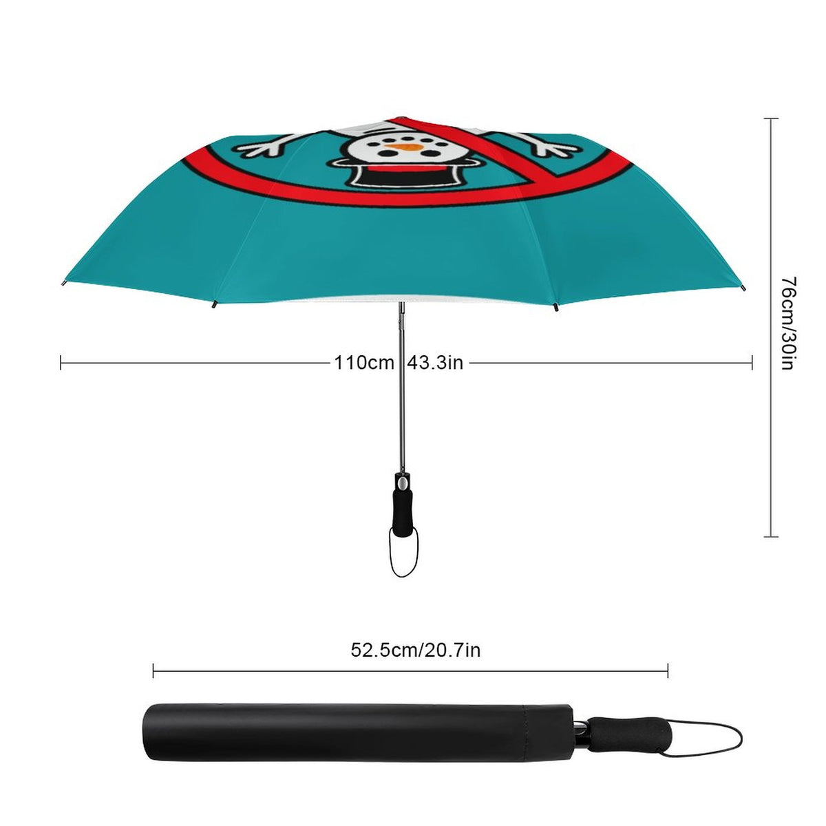 No Snowmen All-Weather Golf Umbrella