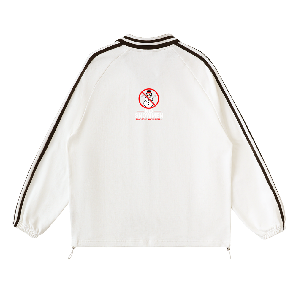 Contrast Striped Lapel Collar Sweatshirt